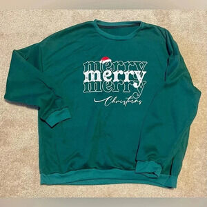 SHEIN Unity Plus Christmas Print Thermal Lined Sweatshirt